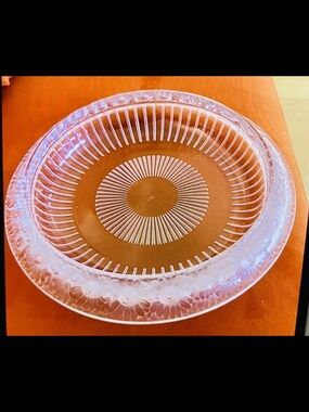 Vintage Lalique French Crystal Marguerites Serving Bowl Daisy Floral Design